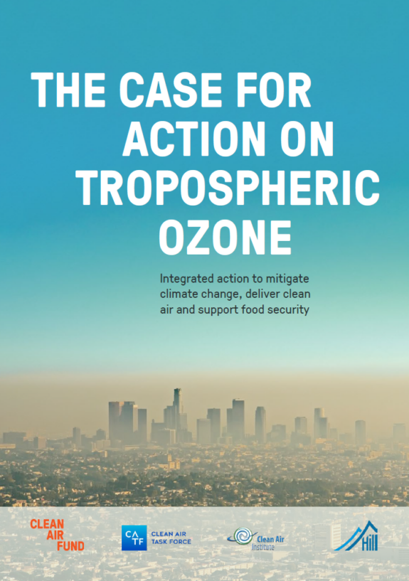 Case for Action on Tropospheric Ozone cover showing pollution in Los Angeles