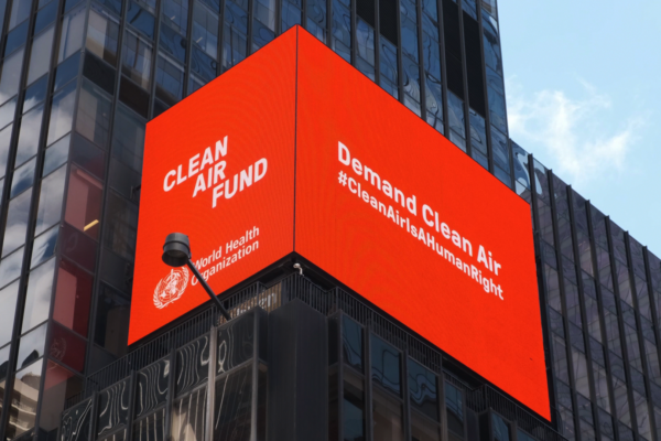 Clean Air Fund billboard in Times Square.