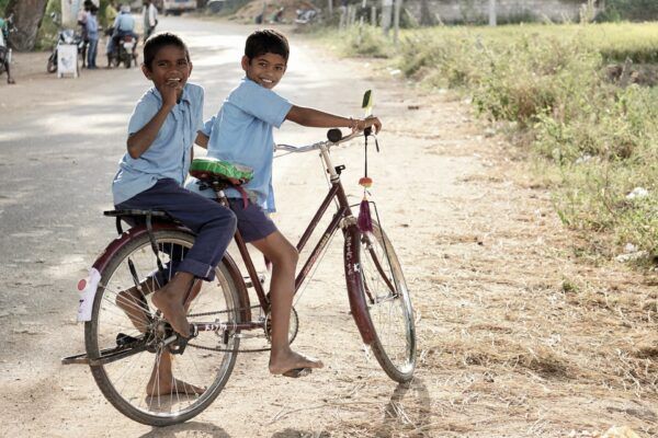 Two boys on bikes