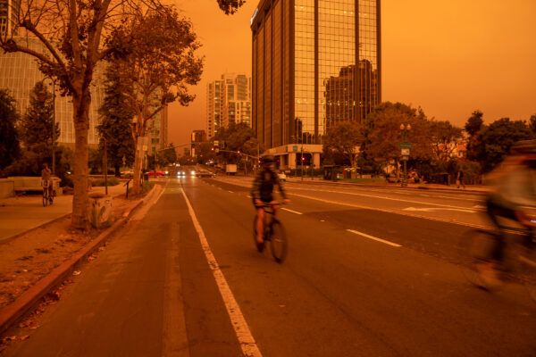 Oakland, California on September 09, 2020, at 12pm. Alameda County is among some of the biggest fires in the state, the CZU fire in Santa Cruz and the fire in the Lake Napa.